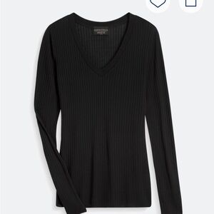 Black Long Sleeve Ribbed oversized knit top